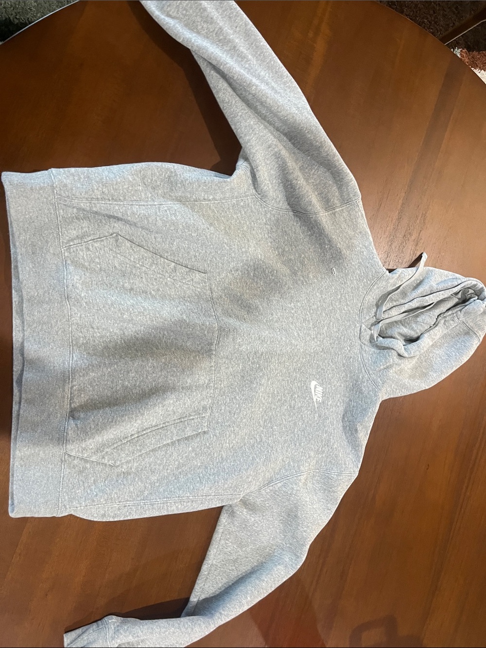 Nike Light Gray Hoodie with Small White Swoosh
